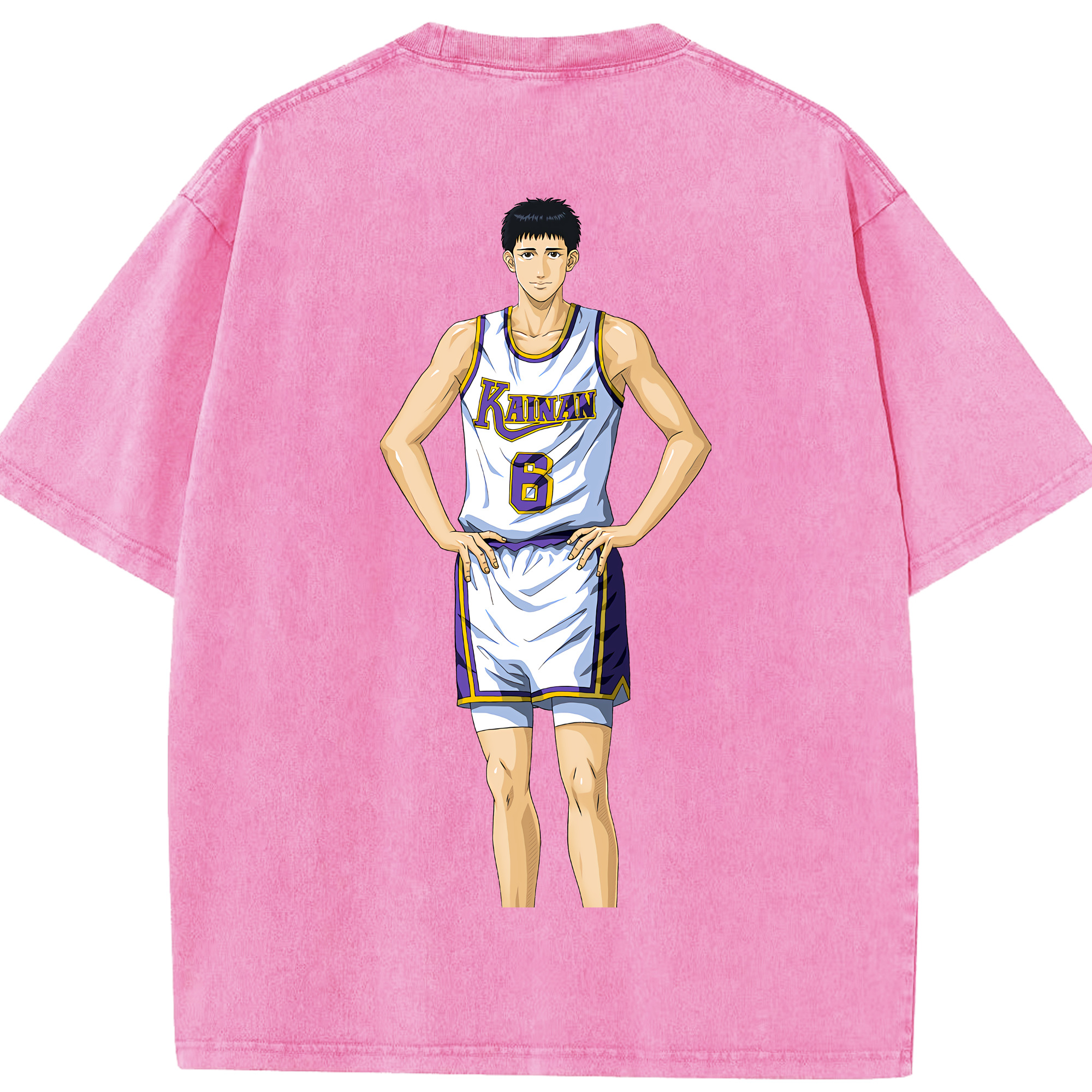SLAM DUNK／スラムダンク 綿100% ヴィンテージ風 半袖Tシャツ（背面プリント）